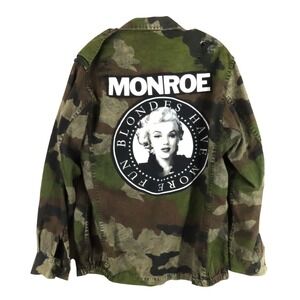 TRENDY & TIPSY Camo Button-Up Shirt Top MARILYN Blondes Have More Fun Monroe M/L